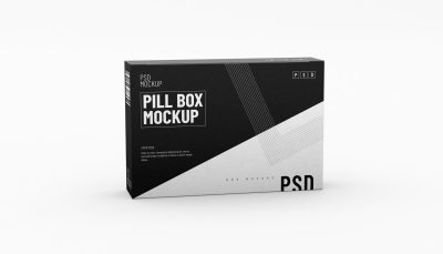Rectangular pill blister box packaging template for product design mockup on clean background