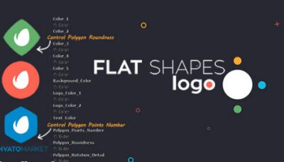 دانلود پروژه آماده افتر افکت - Flat Shapes Logo - لوگو موشن
